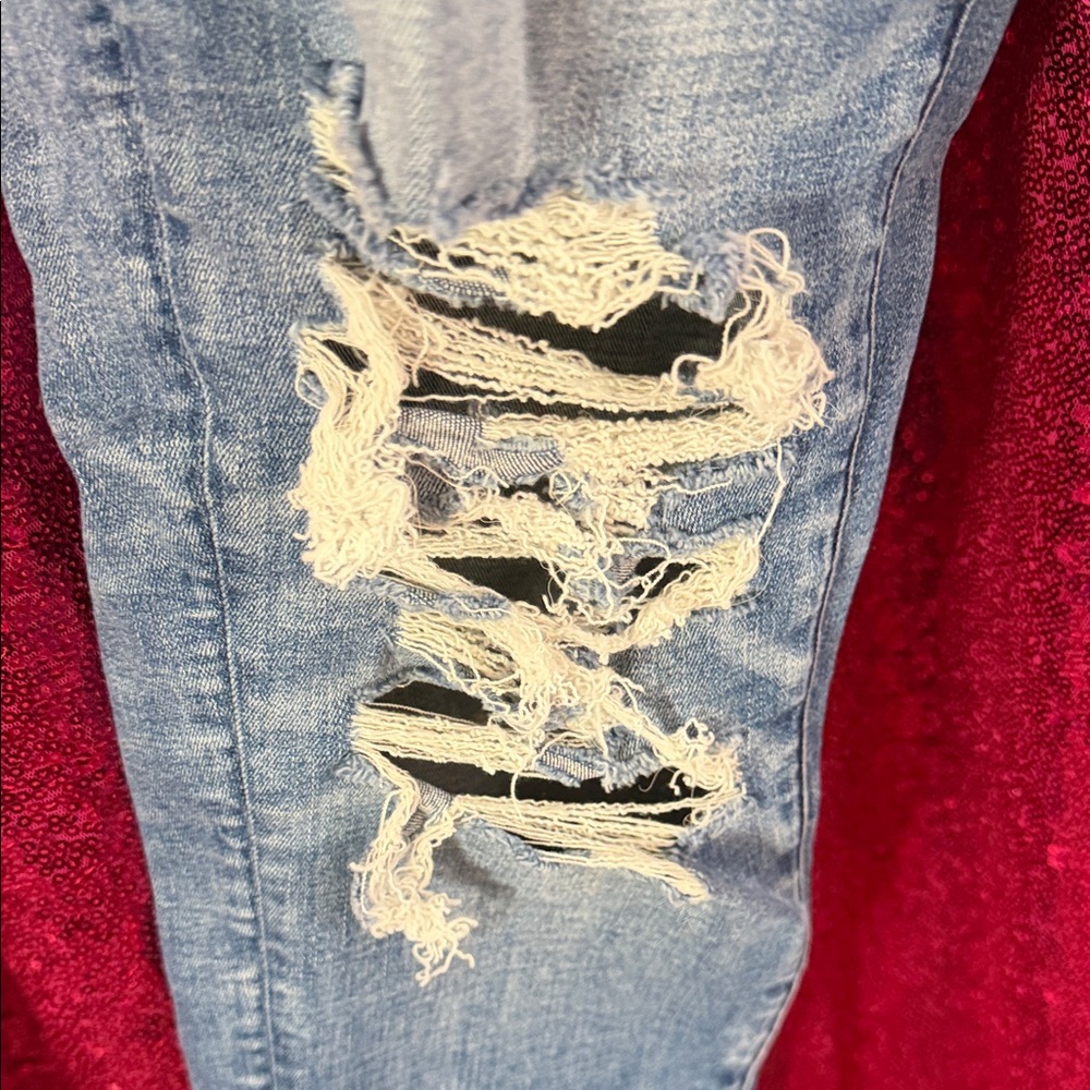 American Eagle Outfitters Skinny Distressed Jeans - Blue - Picture 2 of 8